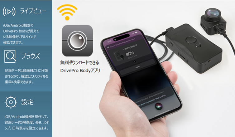 工事・建設現場、警備、セキュリティーなどに適したボディカメラ